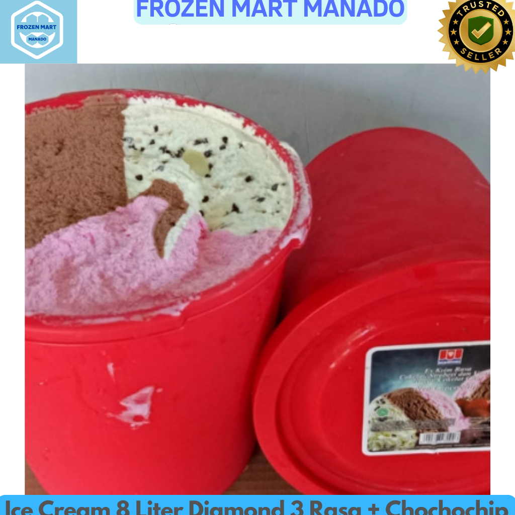 

Ice Cream 8 Liter Diamond 3 Rasa + Chochochip - Frozen Mart Manado (Frozen Food Manado)