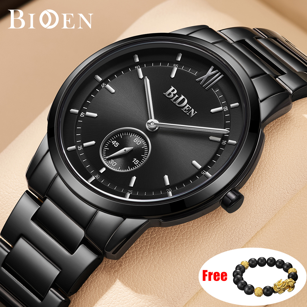 BIDEN Jam Tangan Pria 0178 Original Kasual Bisnis Kuarsa Anti Air Kalender Jam Tangan Cowok Tali Stainless Steel