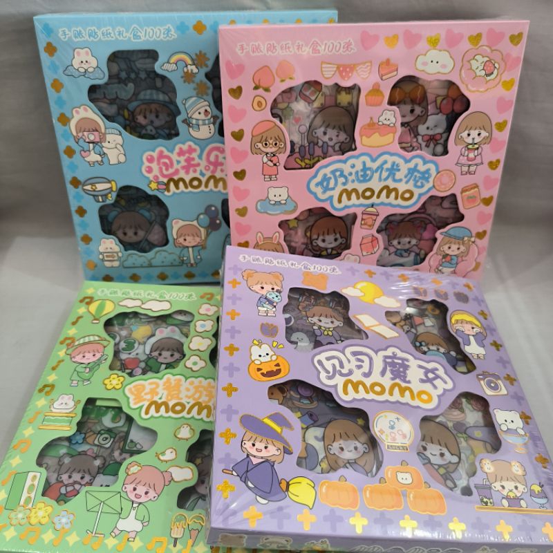 sticker momo / sticker masu / sticker viral / stiker tea time