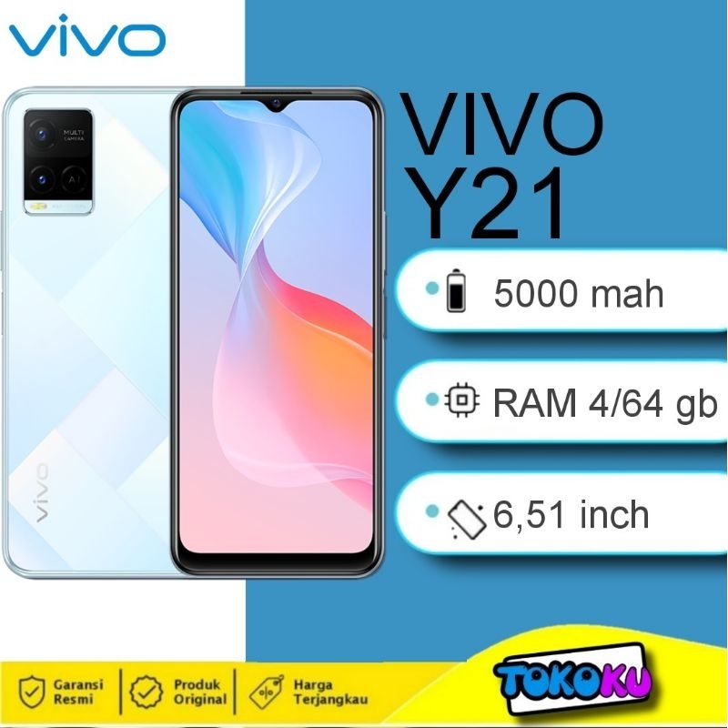 VIVO  Y21 4/64 GB Y21A 4/64 GB  - GARANSI RESMI INDONESIA