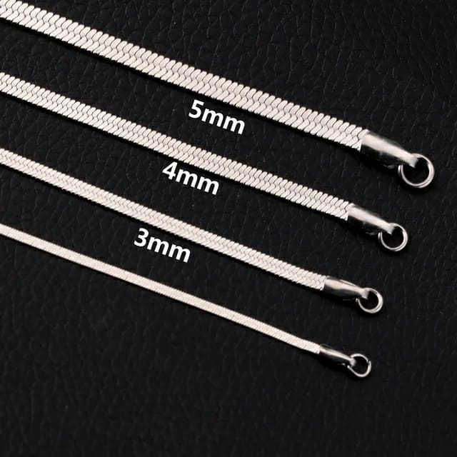 Kalung Titanium Flat Rata Pipih Datar Selamanya Anti Karat Import High Quality Premium Stainless Steel Warna Plate Silver Gold Style Elegan Kasual Retro Vintage