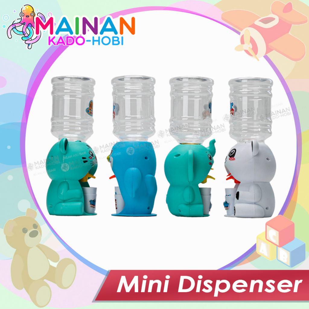 MAINAN EDUKASI ANAK MINIATUR DISPENSER GALON AIR MINI KARAKTER LUCU