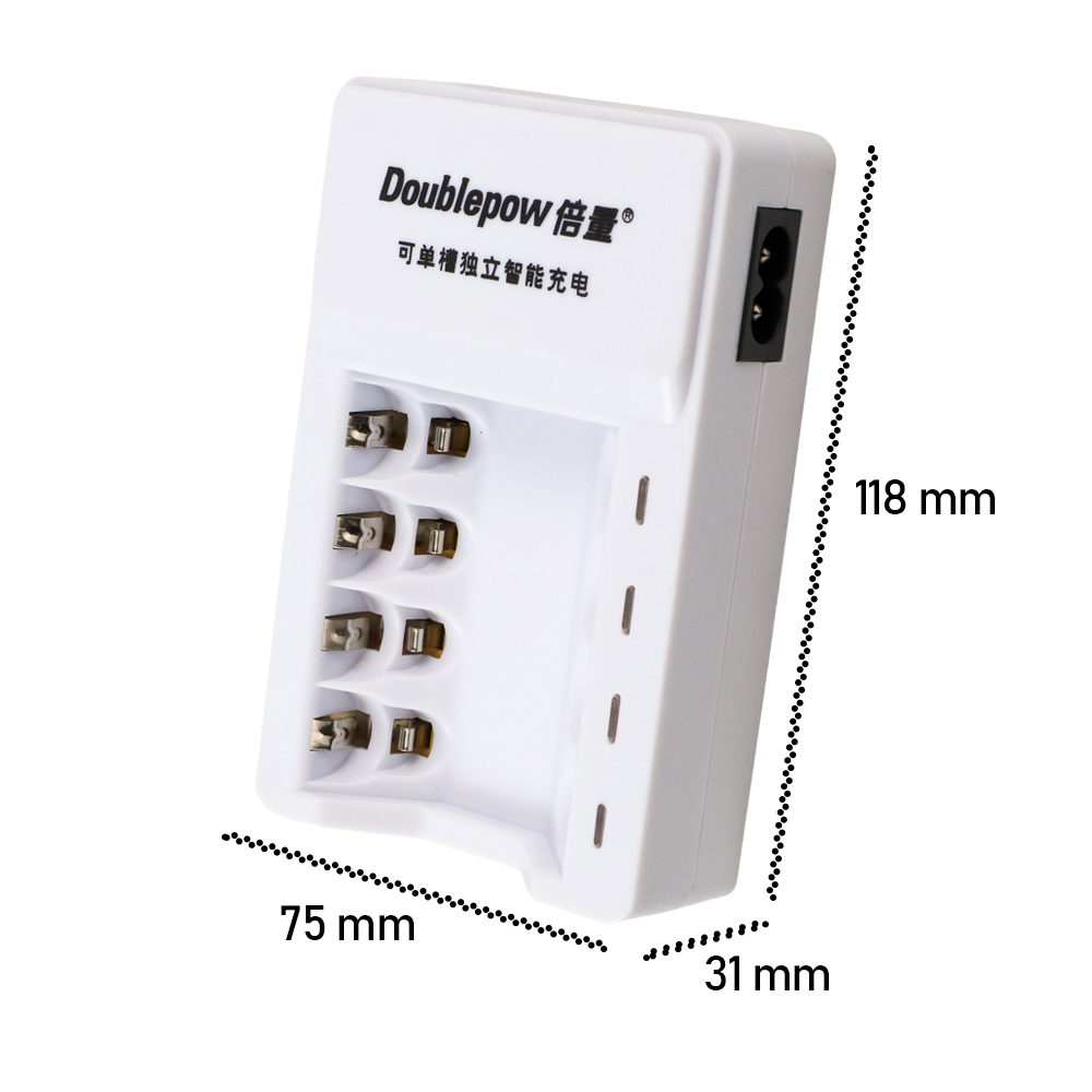 Doublepow - Rapid Baterai Charger AA / AAA` 4 Slot Battery` Fast Recharge Batre Cas A2 / A3