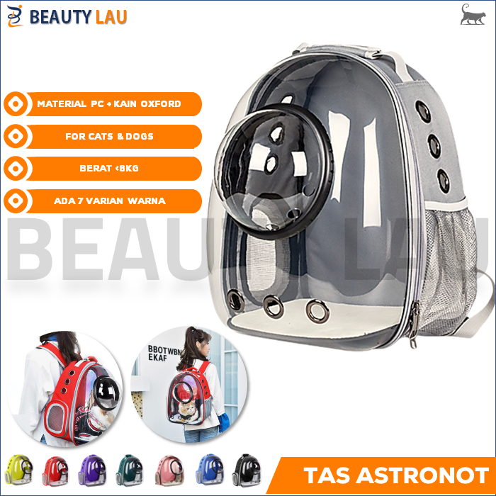 TAS RANSEL KUCING ANJING ASTRONOT TRANSPARAN PET CARRIER BACKPACK TRAVEL BAG PET CARGO