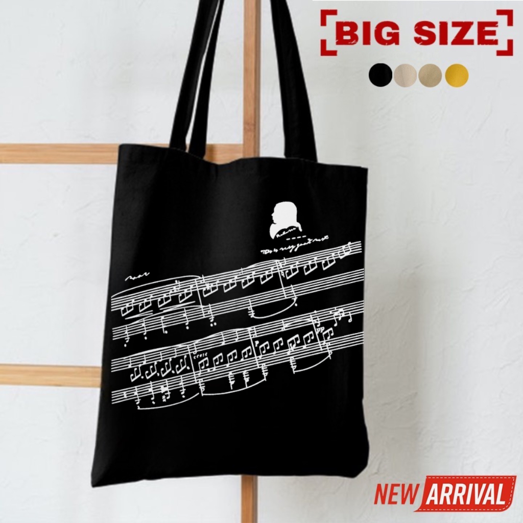 FLASH SALE 10.10 - [RESLETING + MUAT LAPTOP] MUSIK NOT BALOK TOTEBAG SEMI KANVAS | TOTEBAG RESLETING | TOTEBAG BESAR | TOTEBAG KOREA | TOTEBAG TEBAL | TOTEBAG LAPTOP | TOTEBAG NONGKI | TOTEBAG MOTIF | TOTEBAG NONGKRONG | TOTEBAG ANAK MUSIK