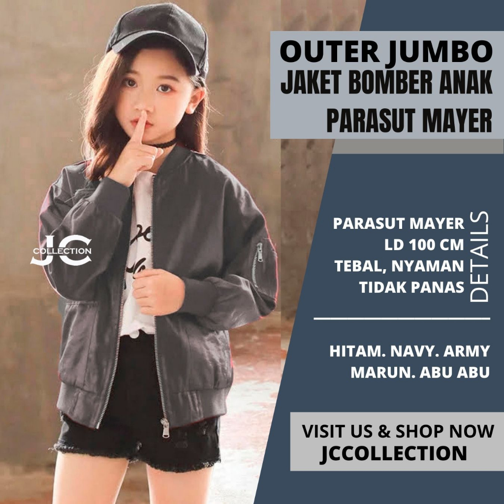 Jaket Anak Perempuan / Jaket Bomber Anak Cewek Remaja Umur 10 Tahun - 17 Tahun - JCCollections