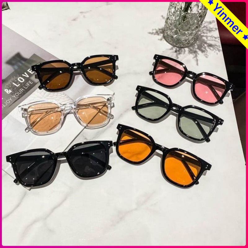 COD✨Kacamata Hitam Wanita Dan Pria Terbaru Kotak Korea Gaya Candy Color Lee Soo Hyuk/Hwang In Yeop/ Kacamata Fashion Murah/Kacamata Sunglasses Import Wanita Dan Pria-Yinmer