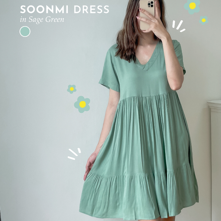 Soonmi Dress - Dress Korea Santai Casual Bahan Rayon