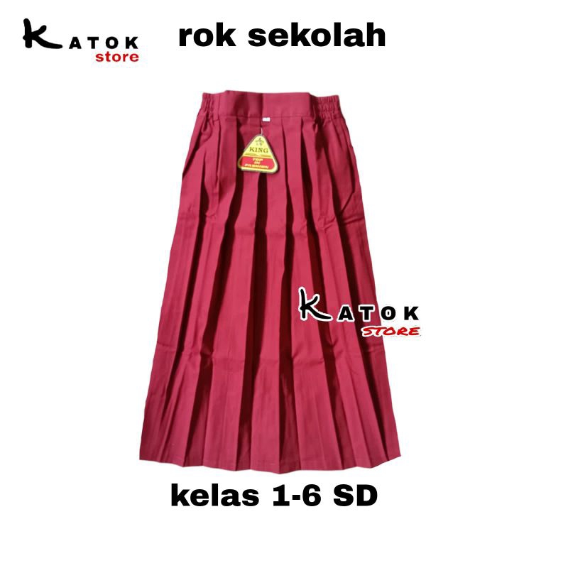 Setelan Seragam Sekolah SD Merah Putih Perempuan Lengkap Baju Panjang Rok Panjang