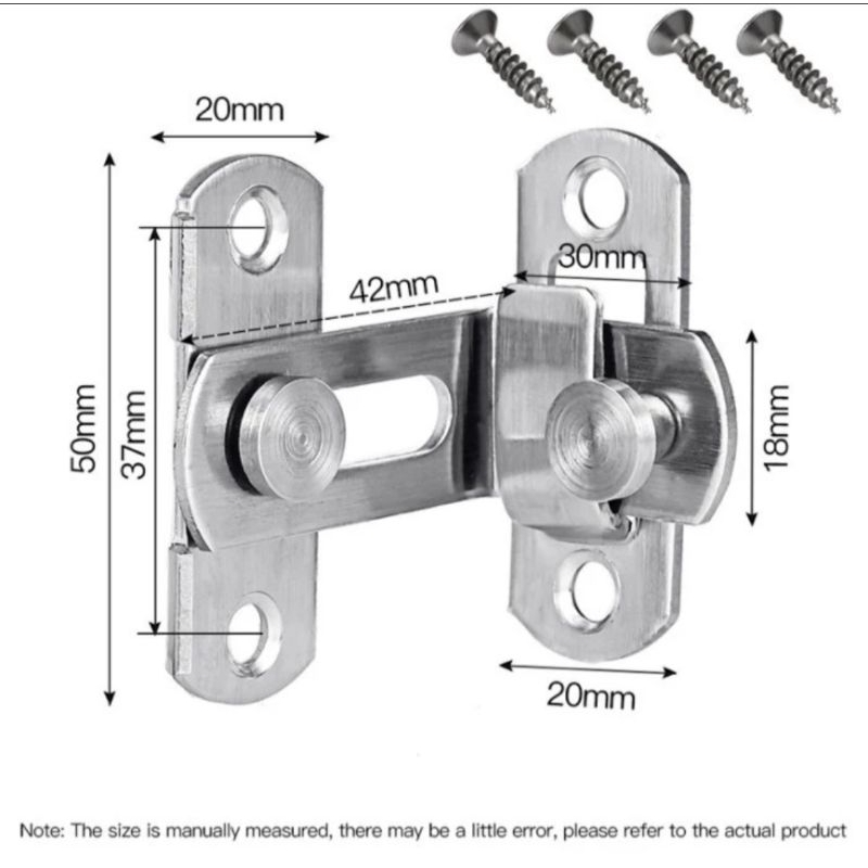 Kunci Gesper Pintu Lemari 90 Derajat/180 Derajat Bahan Stainless 304 Anti Karat