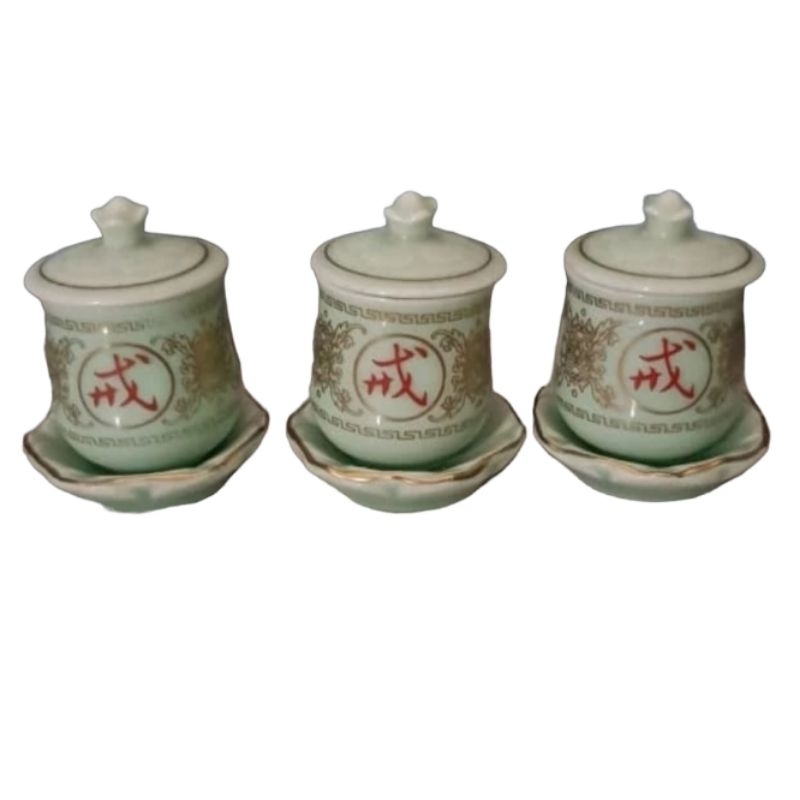 Gelas teh keramik tutup