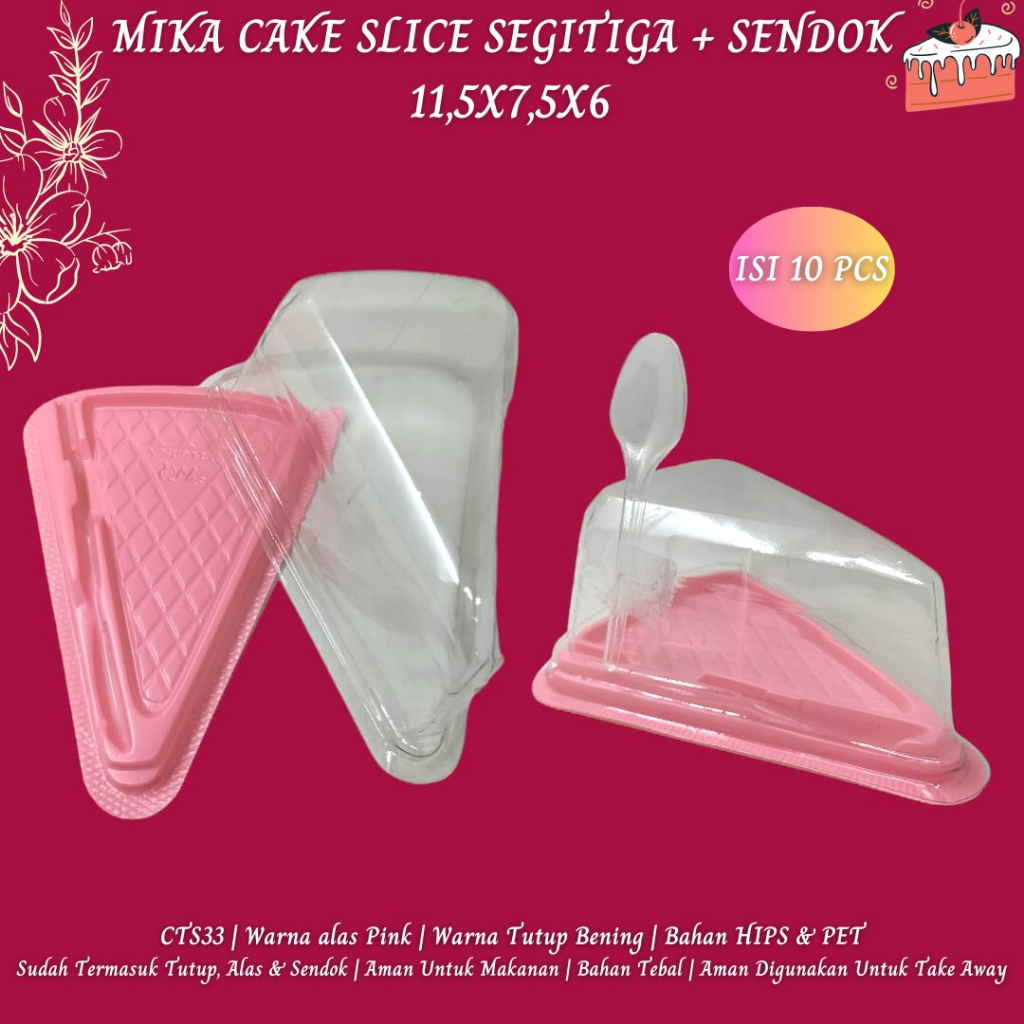 Mika Cake Mika Segitiga Plus Sendok (Isi 10 Pcs-CTS33)