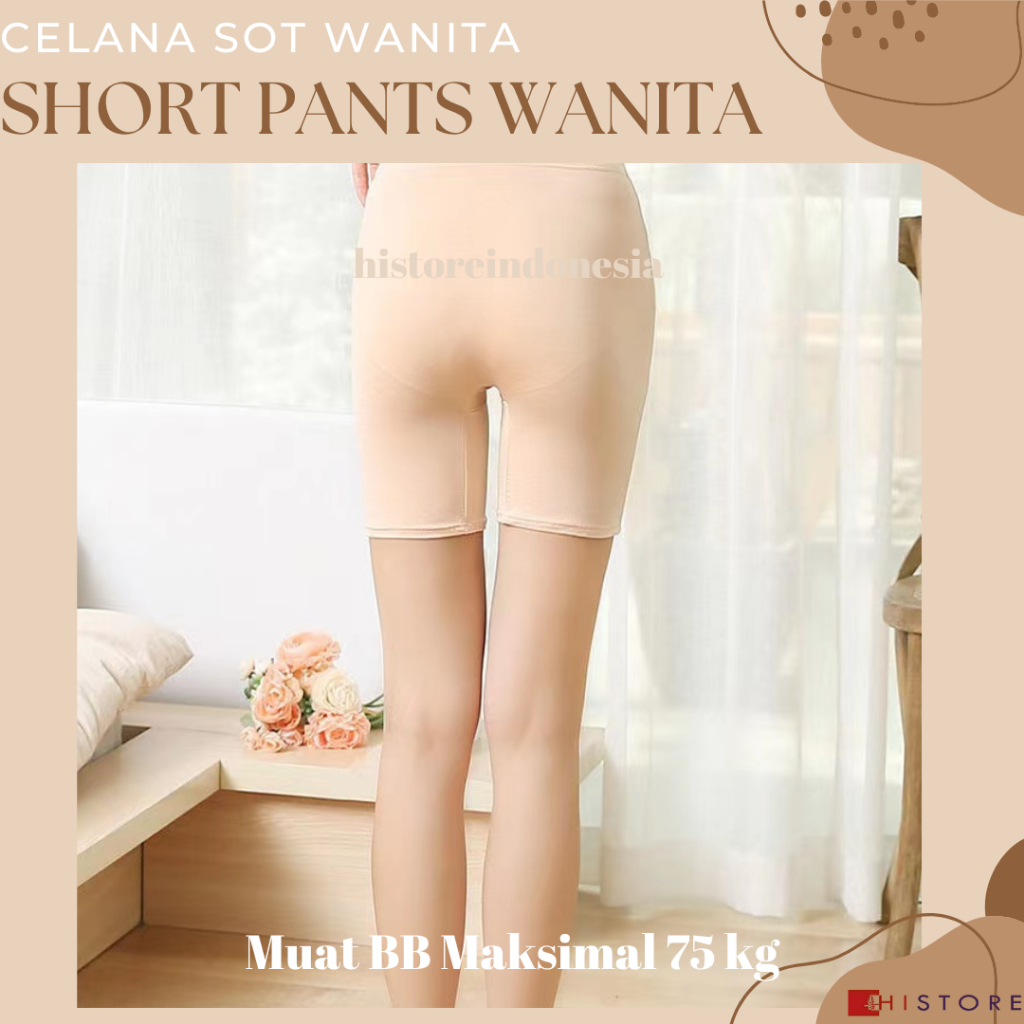 [HI] Short Pants Wanita Seamless Fit 405 Sot Pan Celana Pendek Ketat BB Maks 75 kg