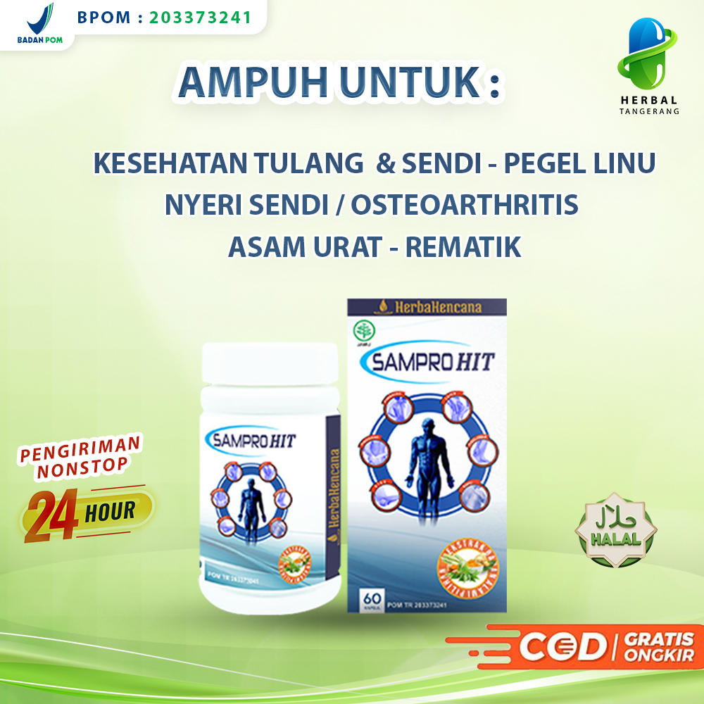 

(GRATIS ONGKIR COD) Obat Herbal Nyeri Sendi Tulang Lutut Pengapuran Asam Urat SAMPROHIT