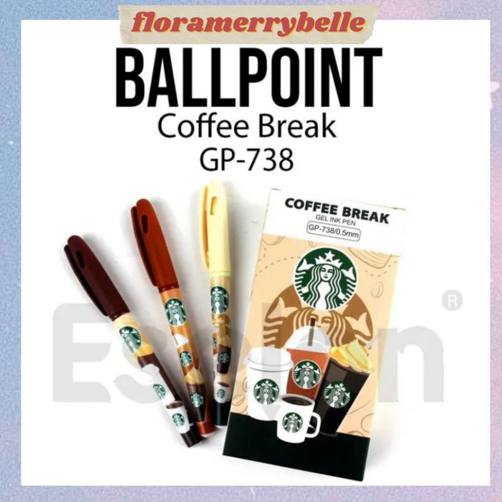 

[FMB.ID] (1 PCS) Pulpen Fancy Gel Karakter Starbucks Coffee | Bolpoin Pen Tinta Hitam 0,5mm Alat Tulis Kantor Sekolah Stationery Aesthetic Lucu Murah