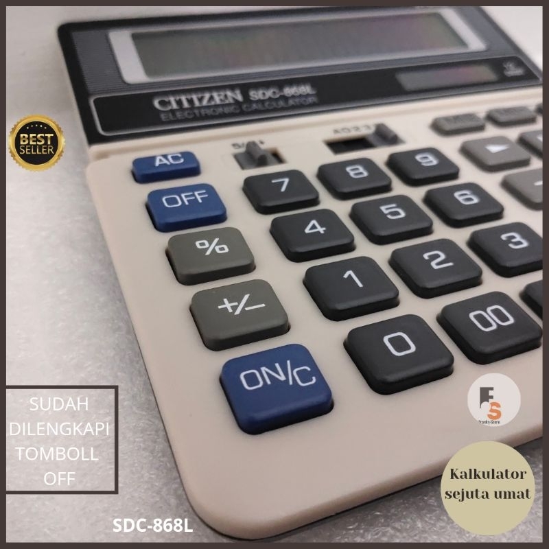 

Kalkulator Calculator Dagang Dekstop Citizen Sdc -868L Mesin Bagus Awet