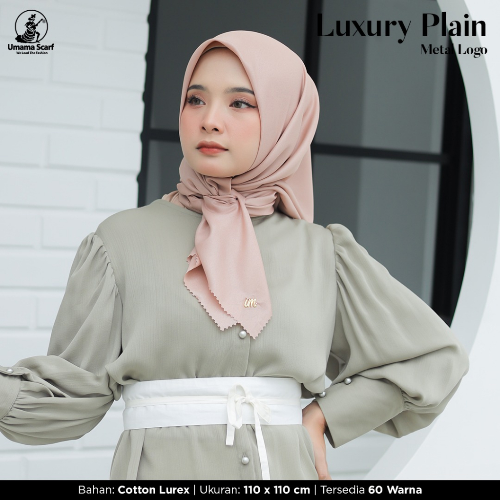 Umama Hijab Segiempat Glowing Luxury Plain LC 60 Warna COD