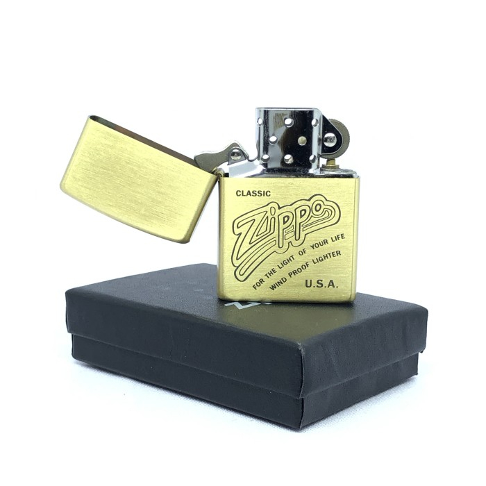 Mancis Korek Api ZIPO ZPO Gold Classic Windproof Lighter USA Premium