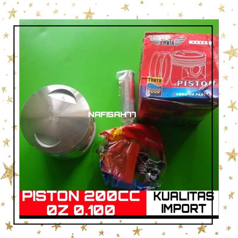 PISTON  VIAR 200CC OVER SIZE 0,100  KAISAR RADIATOR SPAREPART MOTOR RODA TIGA