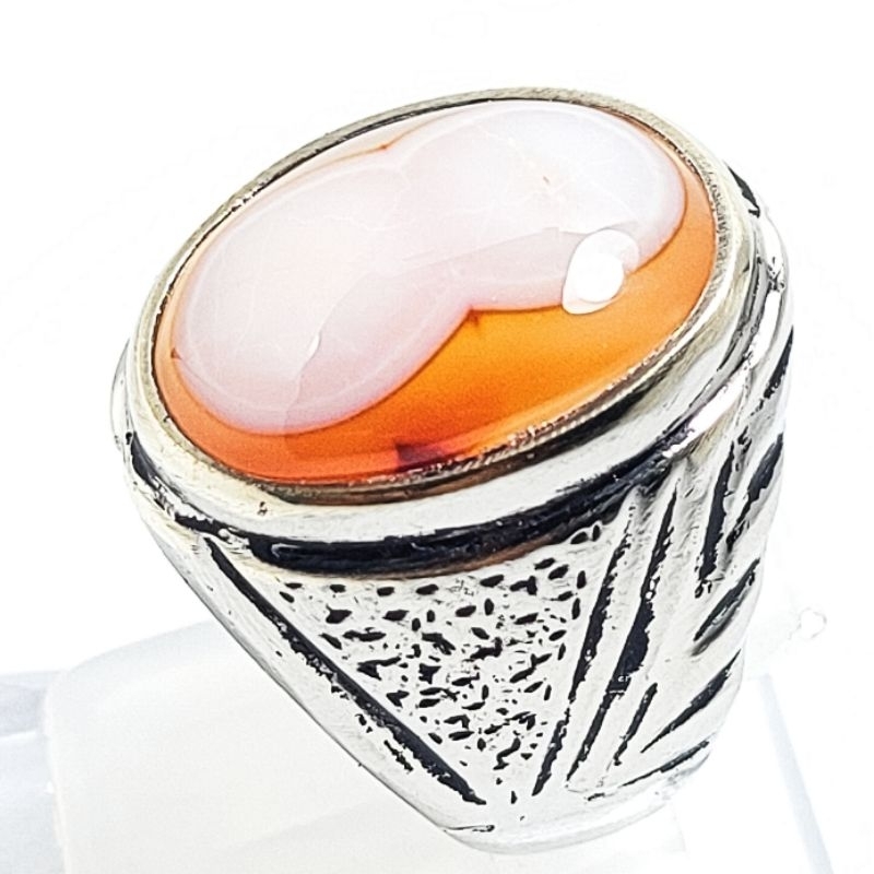 BATU CINCIN NATURAL PICTURE AGATE ANGKA 8 KODE 02515