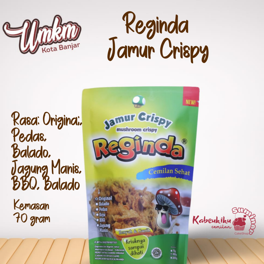 

JAMUR CRISPY REGINDA Kemasan 70 gram