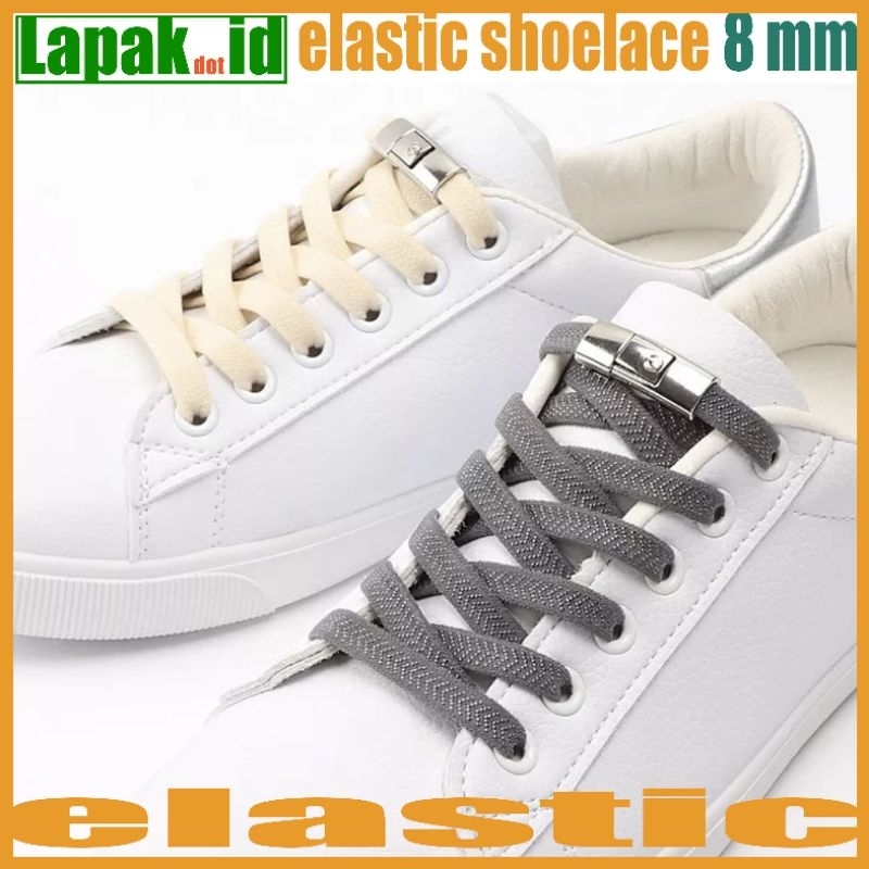 lazy elastic shoelace flat push lock lebar