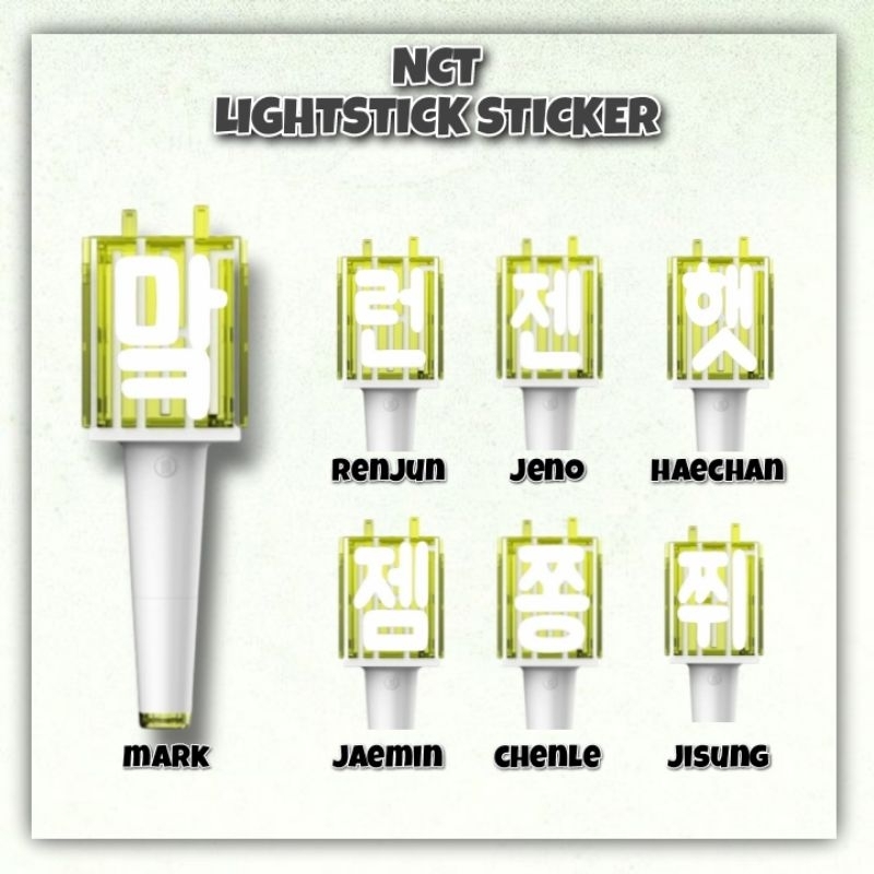 NCT Lightstick Stiker Reflective Sticker Deco Initial Name Character