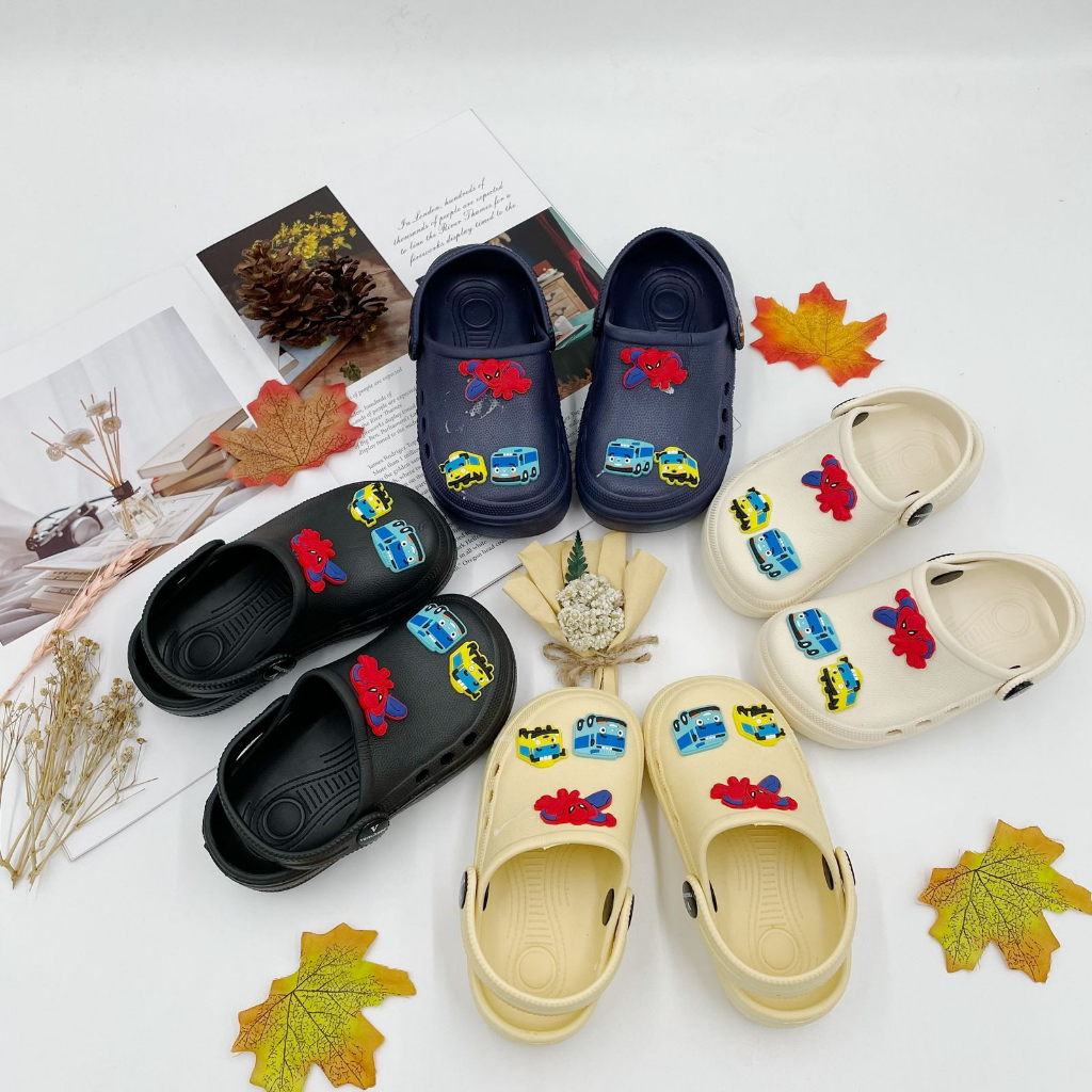 VANCHNEE SANDAL BAIM ANAK LAKI LAKI TALI BELAKANG TERBARU MOTIF SPIDERMAN TAYO UK 20-25 709L