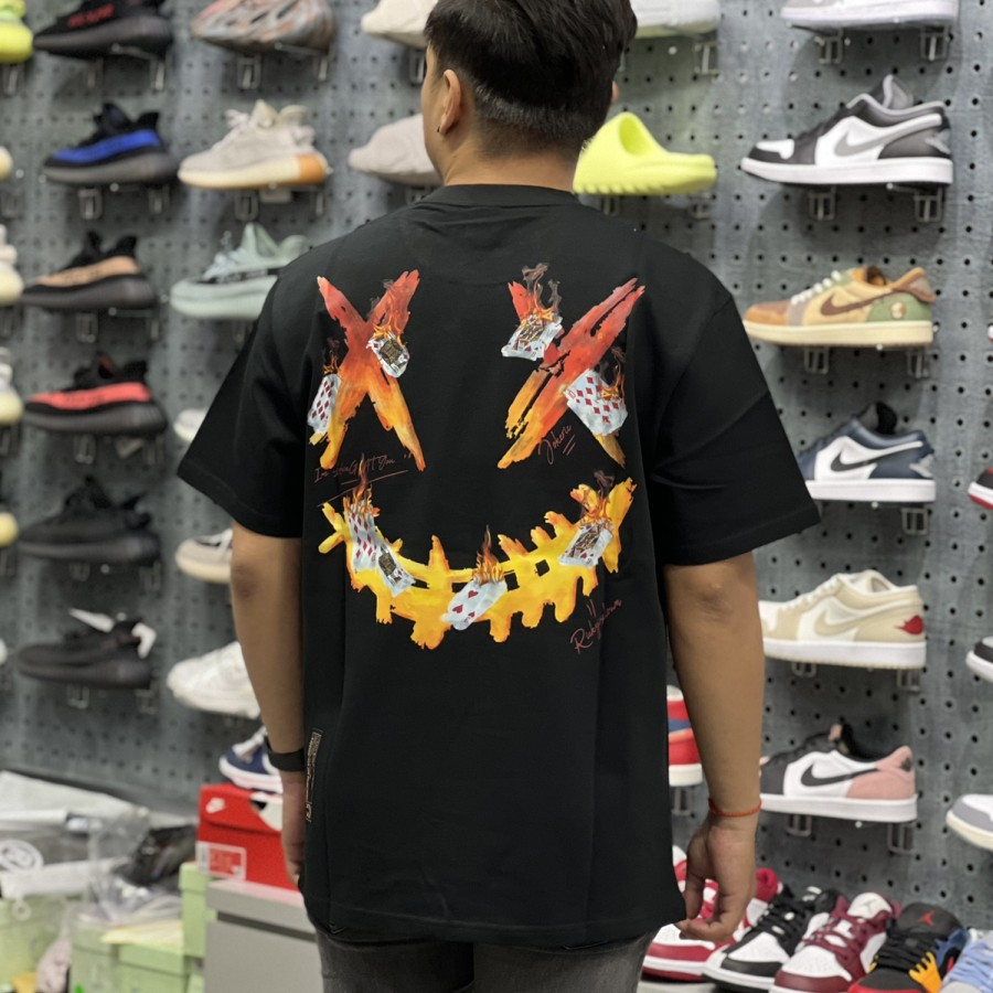 RIC Ricky Is Clown Flame Poker Black Tee - New Original 100%