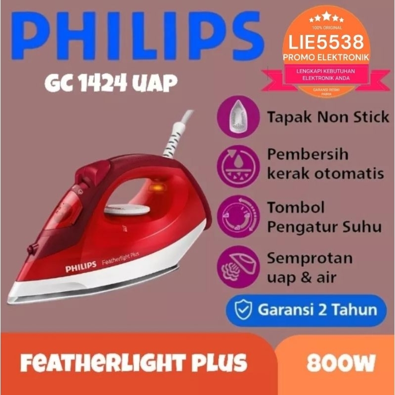 Setrika PHILIPS GC 1424 Steam Iron / Setrika Uap GC1424