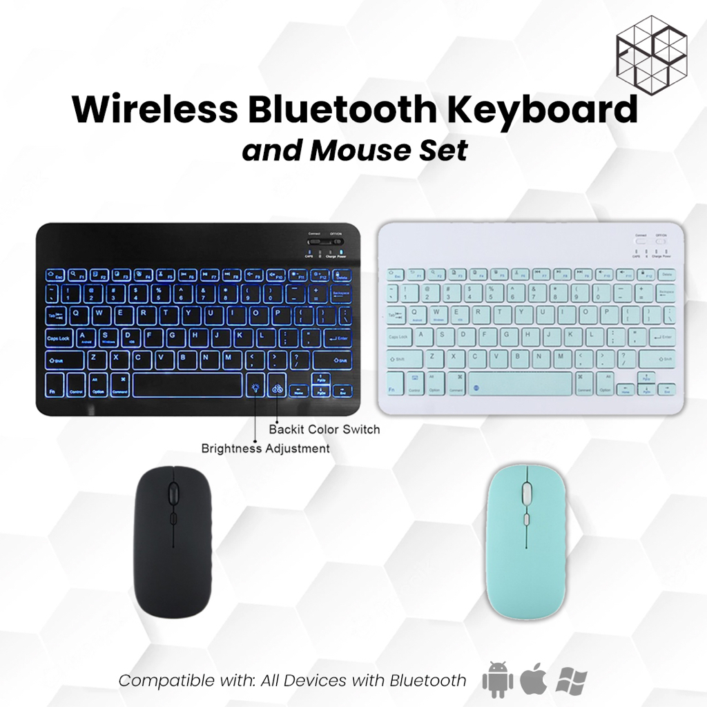 Wireless Keyboard Bluetooth 10 Inch Backlight Slim Thin Portable Suitable for iPad Samsung Xiaomi iPhone Colorful