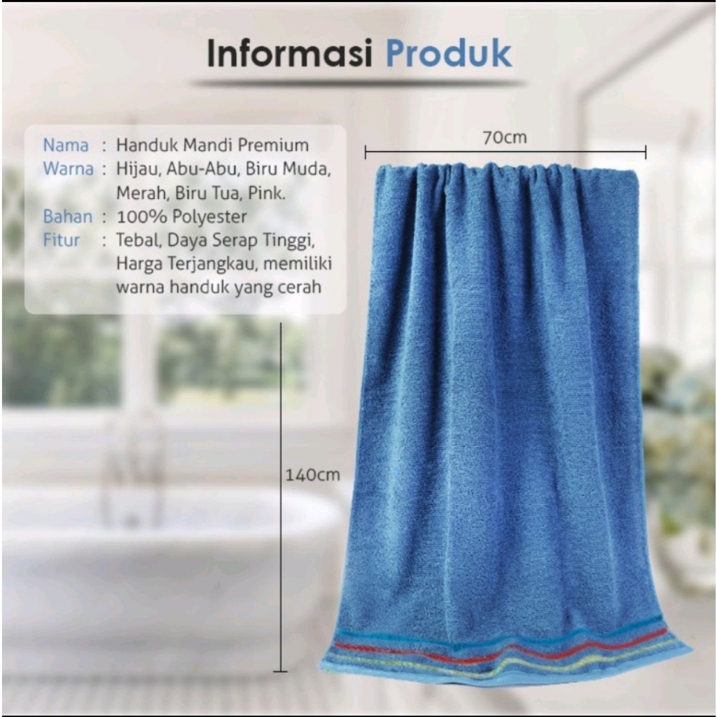 Handuk Mandi Dewasa Ukuran 70x140cm Jumbo Tebal - Handuk Mandi Premium Tebal Lembut Menyerap Air Super Premium Murah Anduk Lebar Halus Pria Wanita handuk ukuran 70x140cm handuk dewasa besar JUMBO TERLARIS