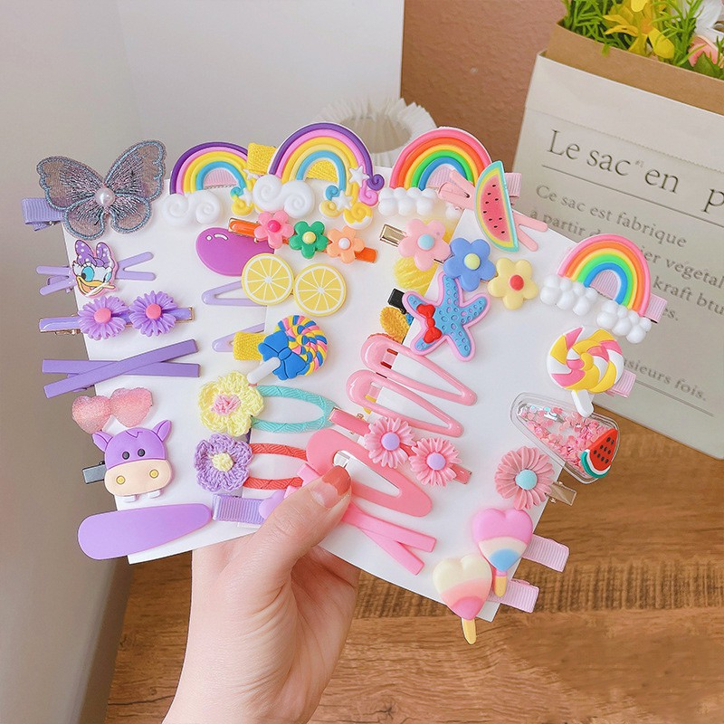 SET JEPIT IKAT RAMBUT ANAK ISI 14PCS / PACK IMPORT LUCU MURAH / HAIR ACCESSORIES ANAK PEREMPUAN KOREA KARAKTER