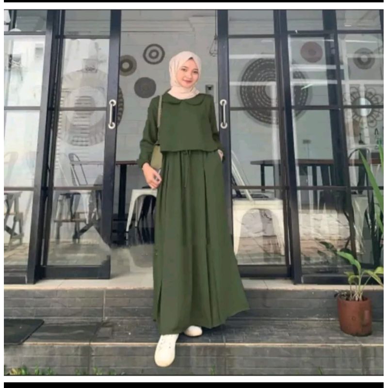 GAMIS ZAVINA MAXI DRES BAHAN CRINGKLE AIR FLOW PREMIUM