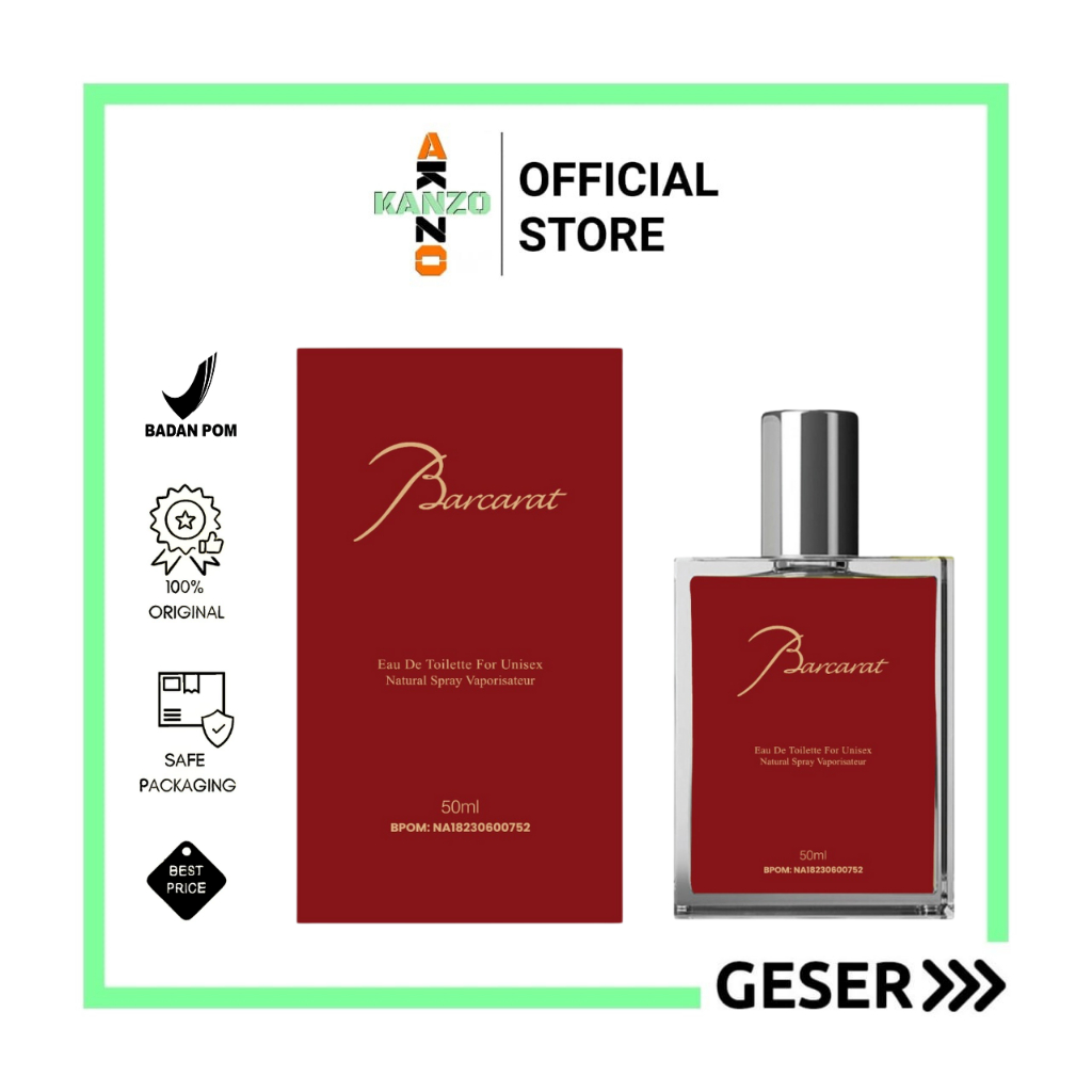 Kanzo - [BPOM] Parfum Barcarat 50ml Premium / Parfum Barcarat 50ml Unisex / Parfum Pria &amp; Wanita Wangi Tahan Lama