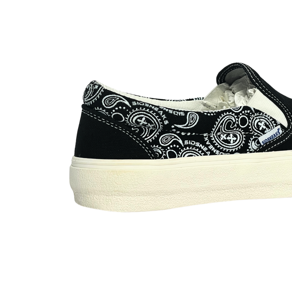 Sepatu Sidsneaks - Slip on Exelas Paisley Black White