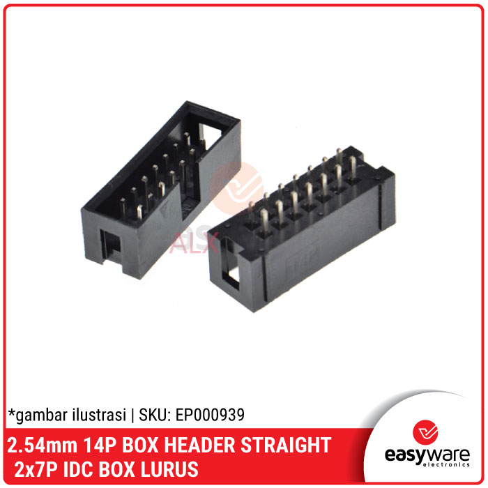 14P BOX HEADER STRAIGHT 2x7P IDC BOX LURUS 14 PIN BOX HEADER PCB LURUS DC3-14P