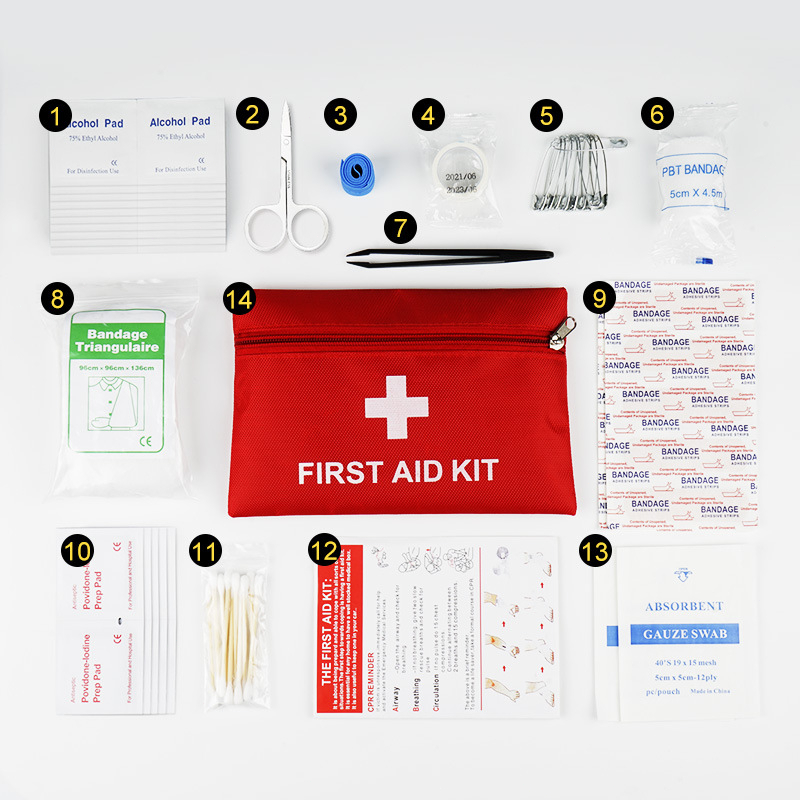 61pcs/set Emergency Tas P3K 13in1 First Aid Kit + Isi Tas Medical Kit Outdoor