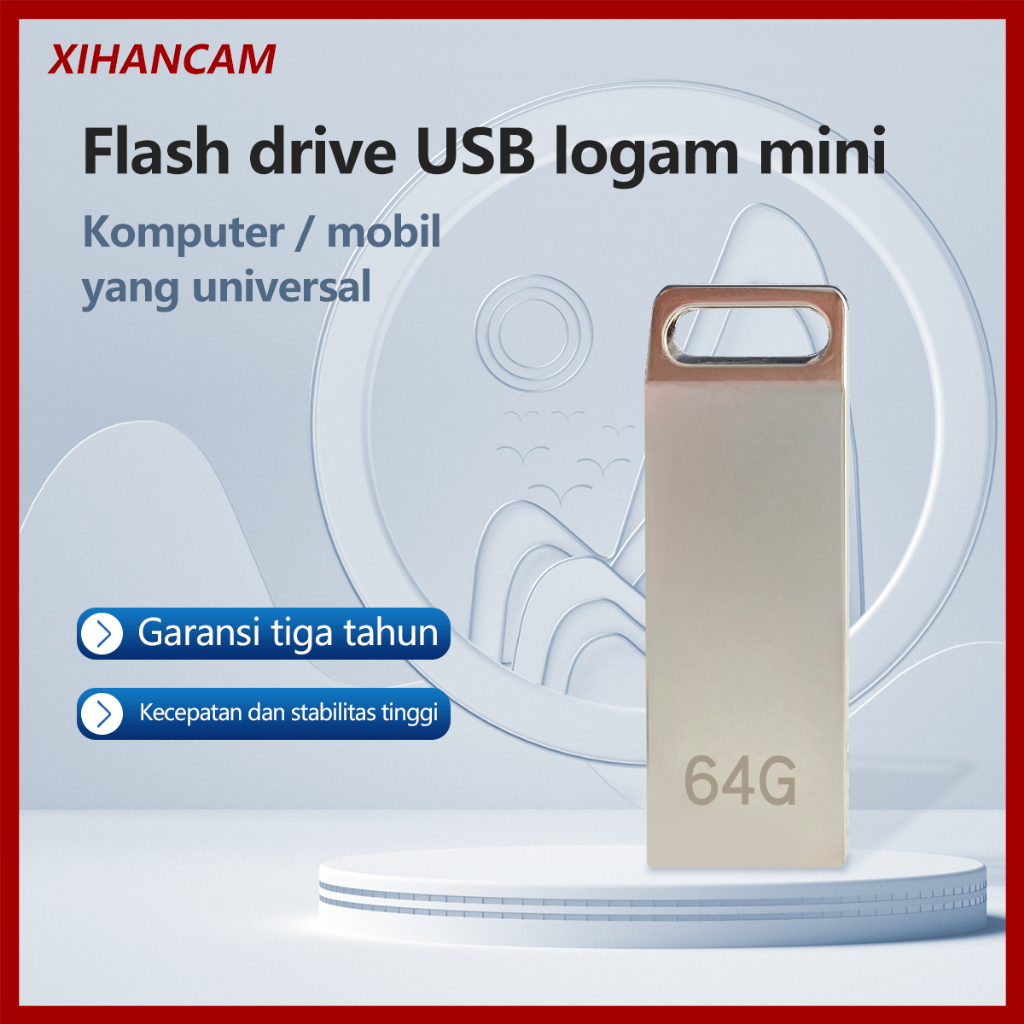 XIHANCAM Flashdisk USB 64GB Metal Waterproof High Speed U Disk Flash Drive 2.0 Reading Memory Stick Anti Air Flash Disk Mini Pendrive