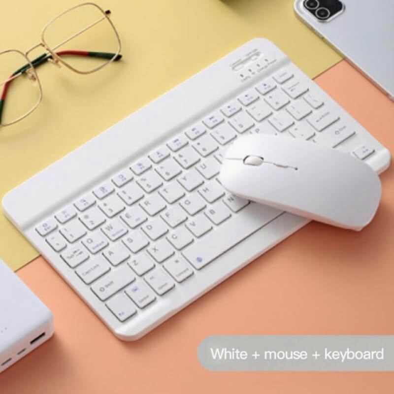 【COD】Ponsel Keyboard Dan Mouse Portabel Type-C/Micro-Usb Kabel Keyboard dengan Braket Penutup Kulit PU Kompatibel dengan OTG Vivo OPPO Ponsel Android