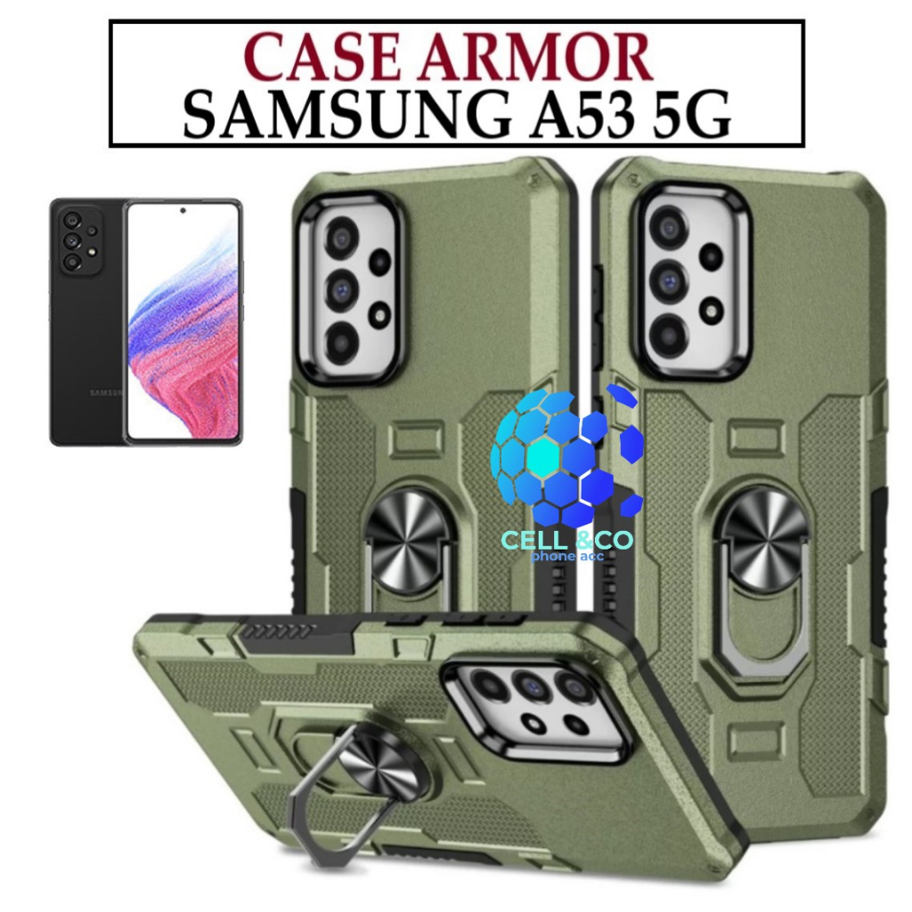 Case Armor SAMSUNG GALAXY A53 5G Iring Cincin Magnetic Kesing Hp Protect kamera Premium Hard Case Standing Robot Pelindung Kamera