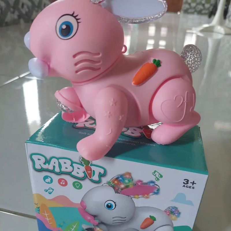 Mainan Anak ROBOT RABBIT B/O Mainan Kelinci Loncat Lampu Dan Musik