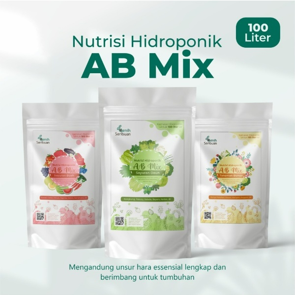 Nutrisi Hidroponik AB Mix Sayuran Daun Tanaman Buah & Bunga 1300 PPM