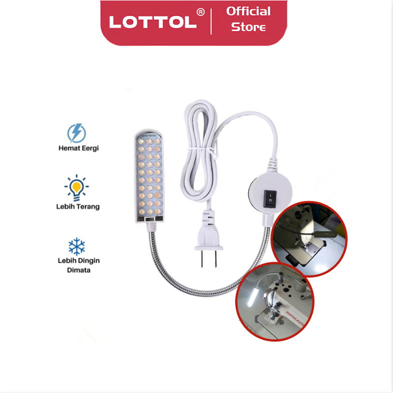LOTTOL Lampu Mesin Jahit LED 20Titik 30Titik Magnet