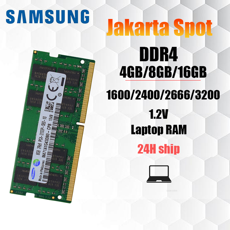 【Jakarta Spot】4GB/8GB/16GB Samsung Laptop RAM  DDR4 2400 2666 3200MHZ SODIMM  memory for notebok