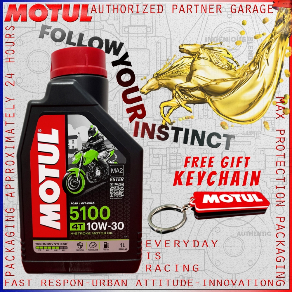 MOTUL 5100 4T 10W40 / 15W50 / 10W30 1000ml OLI MOTOR ESTER IMPORT ORIGINAL TERMURAH SE-INDONESIA BONUS KANEBO atau GANTUNGAN KUNCI