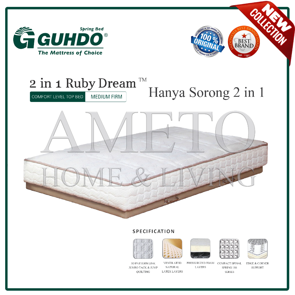 Guhdo Springbed 2 in 1 Ruby Dream (HANYA SORONG BAWAH) 90, 100, 120, 140, 160, 180 cm