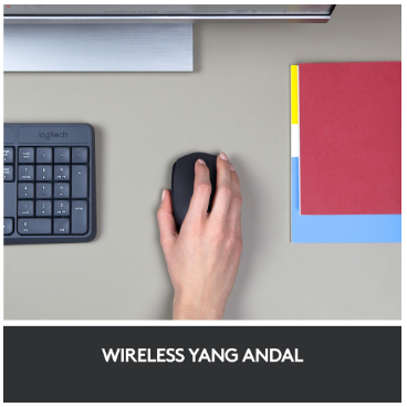 Logitech M170 Mouse Wireless untuk Windows, Mac, ChromeOS Bonus Baterai