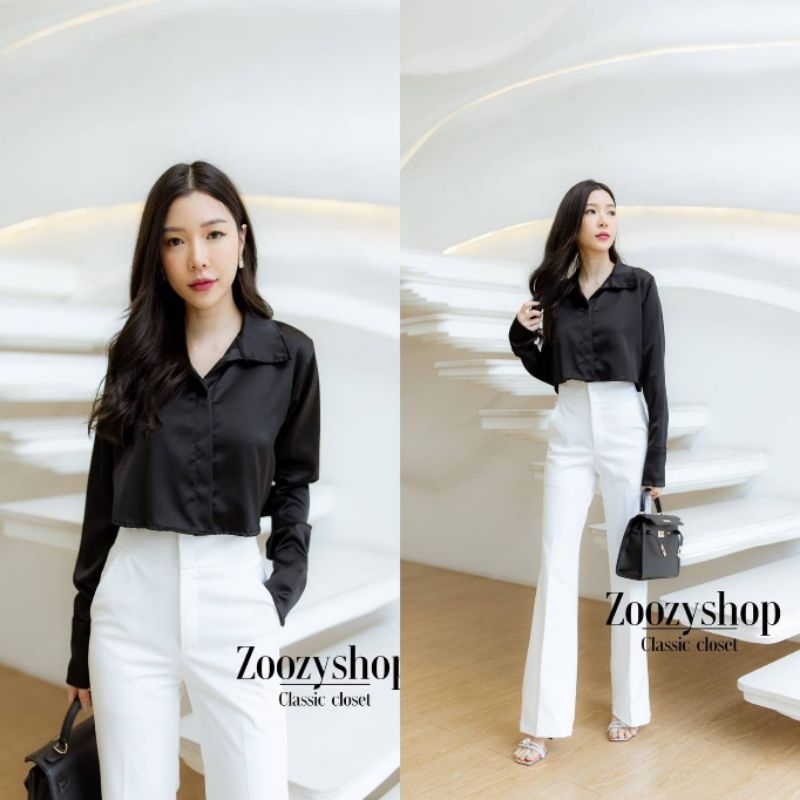 KEMEJA ZOOZY CROP LONG SLEEVE IMPORT BANGKOK CODE 51