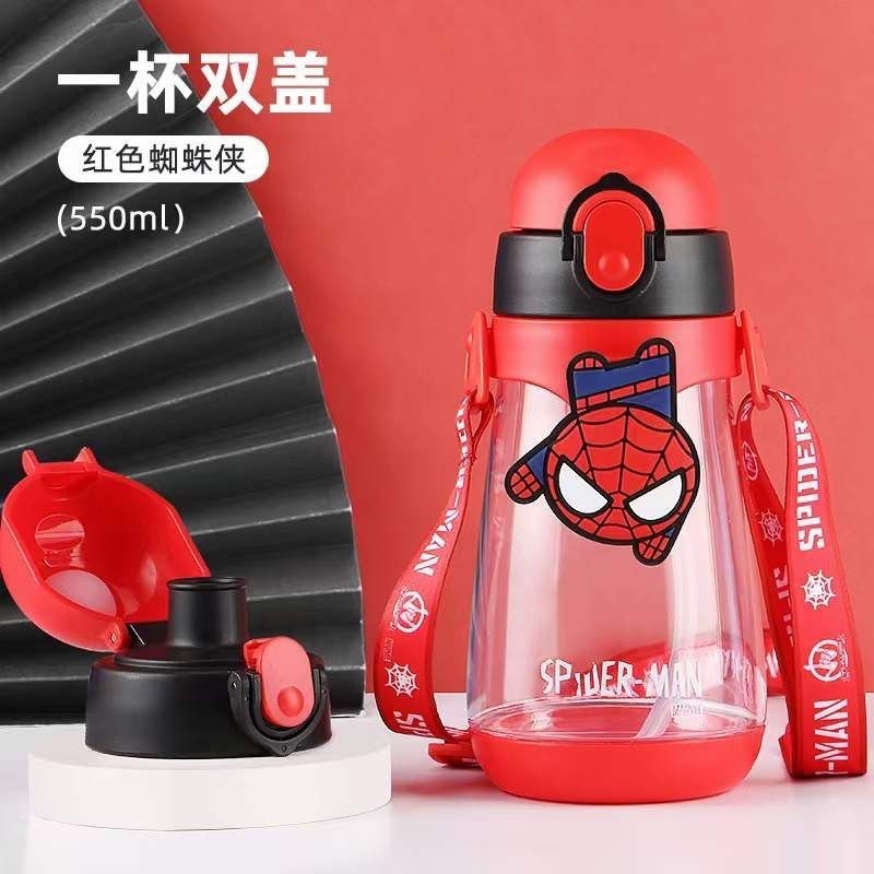 Botol Minum Dual Fungsi Sedotan Teguk 550ml Marvel, Disney HC 6303 / Straw Direct Drinking Bottle Minnie Captain America